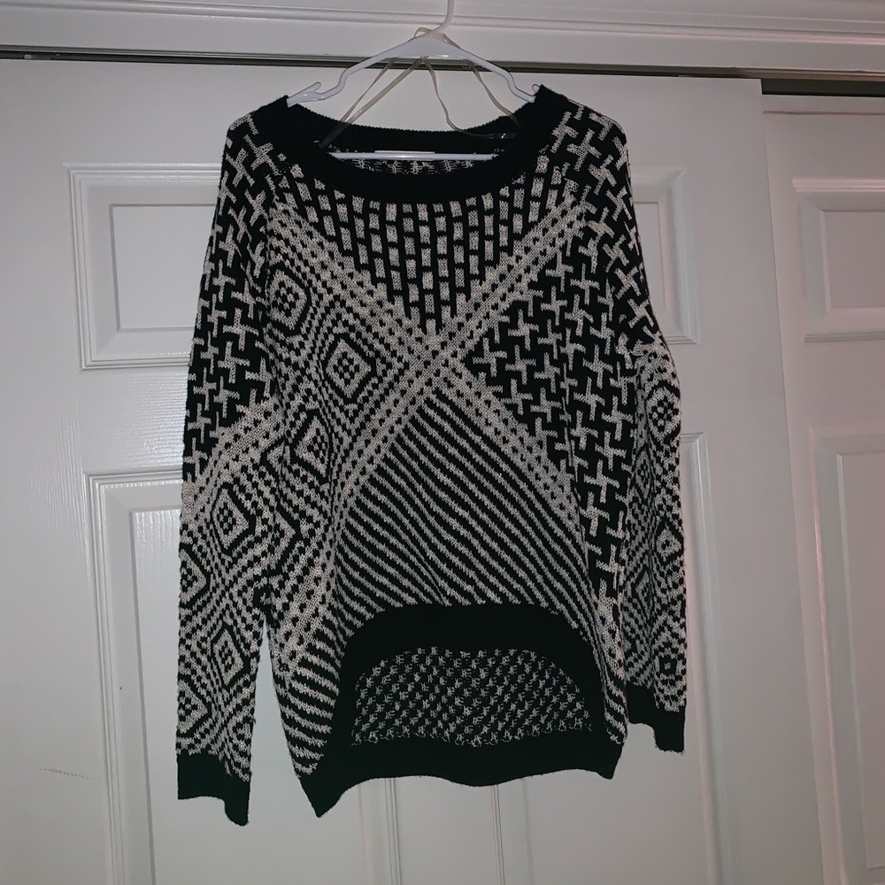 black and cream tribal sweater